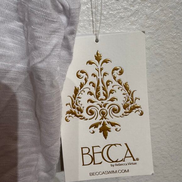 Becca by Rebecca Virtue White Reversible Swim Cover Mini Dress Sz L NWT - Picture 5 of 12